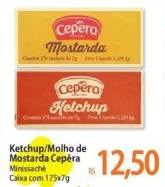 Atacadão Ketchup/Molho de Mostarda Cepêra Minissache Caixa com 175x7g oferta