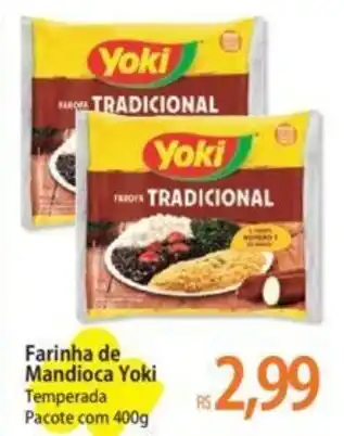 Atacadão Farinha de Mandioca Yoki Temperada Pacote com 400g oferta