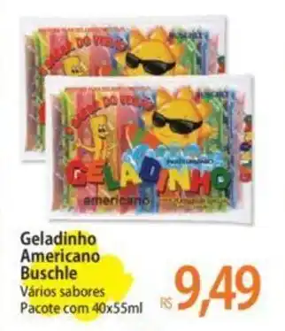 Geladinho Americano Buschle Vários sabores Pacote com 40x55ml