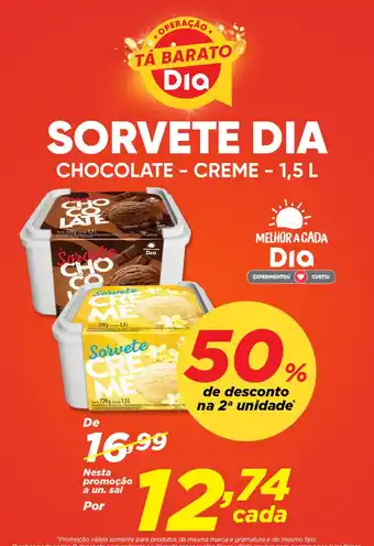 Dia SORVETE DIA CHOCOLATE - CREME - 1,5 L oferta