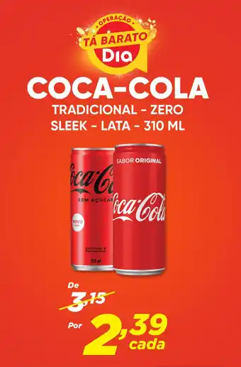 Dia COCA-COLA TRADICIONAL - ZERO SLEEK - LATA - 310 ML oferta
