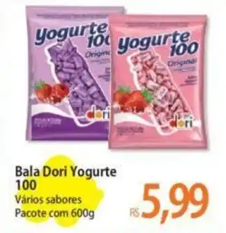 Atacadão Bala Dori Yogurte 100 Vários sabores Pacote com 600g oferta