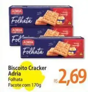 Biscoito Cracker Adria Folhata Pacote com 170g