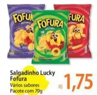 Atacadão Salgadinho Lucky Fofura Vários sabores Pacote com 70g oferta