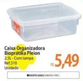 Caixa Organizadora Bioprátika Pleion 2,5L-Com tampa Ref.310