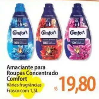Atacadão Amaciante para Roupas Concentrado Comfort Várias fragrâncias Frasco com 1,5L oferta