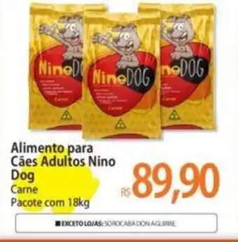 Atacadão Alimento para Cães Adultos Nino Carne Pacote com 18kg oferta