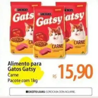 Atacadão Alimento para Gatos Gatsy Carne Pacote com 1kg oferta