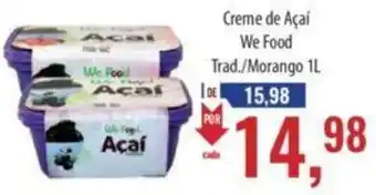 Supermercados BH Creme de Açaí We Food Trad./Morango 1L oferta