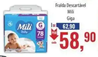 Supermercados BH Fralda Descartável Mili Giga oferta