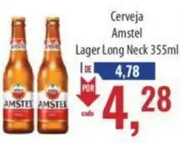 Supermercados BH Cerveja Amstel Lager Long Neck 355ml oferta
