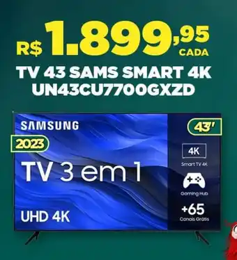 DB Supermercados TV 43 SAMS SMART 4K UN43CU7700GXZD oferta