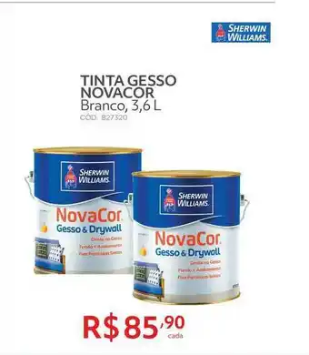 Telhanorte Tinta Gesso Novacor Branco 3.6L oferta