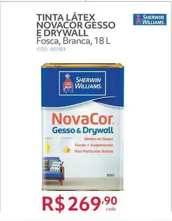 Telhanorte Tinta Látex Novacor Gesso E Dry Wall 18L oferta