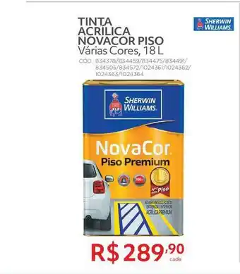 Telhanorte Tinta Acrílica Novacor Piso 18L oferta