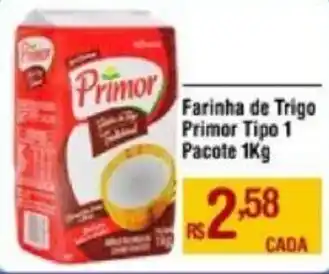 Max Atacadista Farinha de Trigo Primor Tipo 1 Pacote 1Kg oferta
