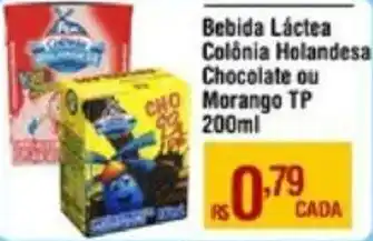 Bebida Láctea Colónia Holandesa Chocolate ou Morango TP 200ml