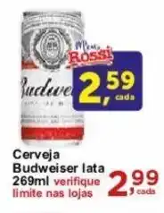 Rossi Supermercado Cerveja Budweiser lata 269ml oferta