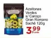 Rossi Supermercado Azeitonas Verdes s/ Caroço Gran Romano Sachê 120g oferta