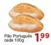 Rossi Supermercado Pão Portugues cada 100g oferta