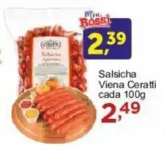 Rossi Supermercado Salsicha Viena Ceratti cada 100g oferta