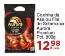 Rossi Supermercado Coxinha da Asa ou Filé. de Sobrecoxa Aurora Premium Pct. 800g oferta