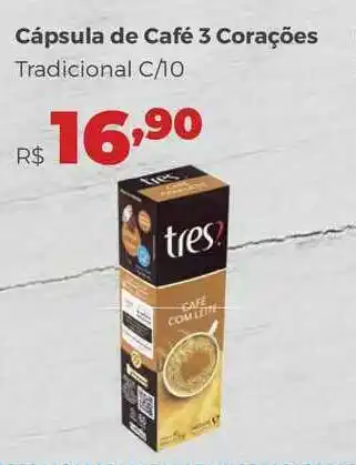 Villarreal Supermercados Cáspula De Café 3 Corações c/10 oferta