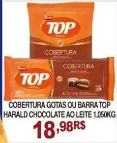 Mercadão Atacadista Cobertura Gotas Ou Barra Top Harald Chocolate Ao Leite 1.050kg oferta