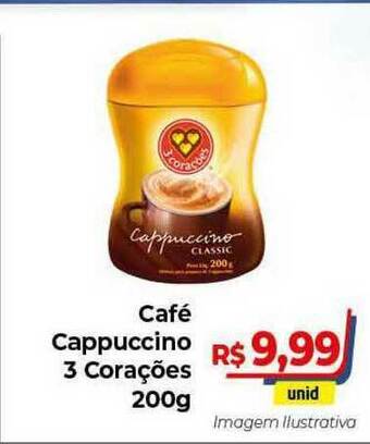 Hiper Moreira Café Cappuccino 3 Corações 200g oferta