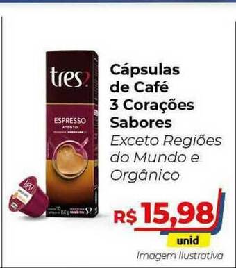 Hiper Moreira Cápsulas De Café 3 Corações Sabores oferta