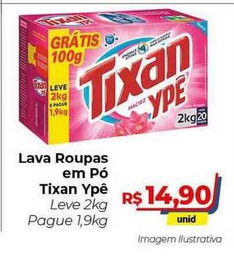 Hiper Moreira Lava Roupas Em Pó Tixan Ypê Leve 2kg Pague 1.9kg oferta