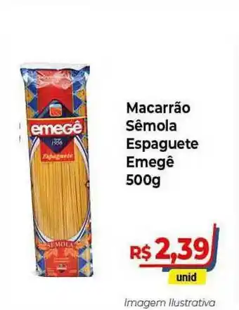 Hiper Moreira Macarrão Sêmola Espaguete Emegê 500g oferta