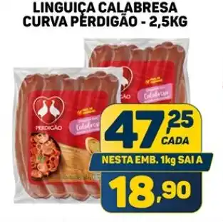 Dom Atacadista LINGUIÇA CALABRESA CURVA PÈRDIGÃO - 2,5KG oferta