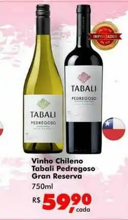 Big Box Vinho Chileno Tabali Pedegoso Gran Reserva 750ml oferta