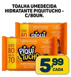 TOALHA UMEDECIDA HIDRATANTE PIQUITUCHO - C/80UN.