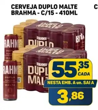 Dom Atacadista CERVEJA DUPLO MALTE BRAHMA - C/15-410ML oferta