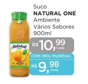 Supermercados Mundial Suco NATURAL ONE 900ml oferta