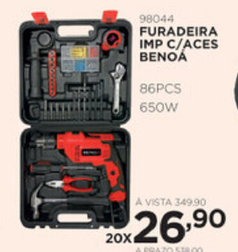 Benoit Furadeira Imp c/ Acess Benoa 86pcs 650W oferta
