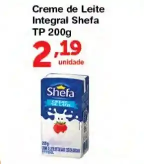 Roldão Creme de Leite Integral Shefa TP 200g oferta