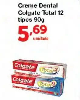 Roldão Creme Dental Colgate Total 12 tipos 90g oferta
