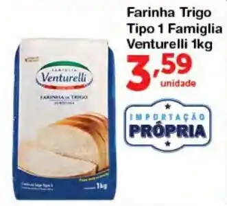 Roldão Farinha Trigo Tipo 1 famiglia Venturelli 1kg oferta
