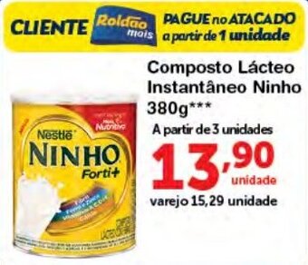 Roldão Composto Lacteo Instantaneo Ninho 380g oferta