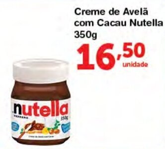 Roldão Creme de Avela com Cacau Nutella 350g oferta