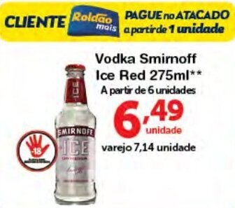 Roldão Vodka Smirnoff Ice Red 275ml oferta