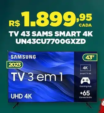 DB Supermercados TV 43 SAMS SMART 4K UN43CU7700GXZD oferta