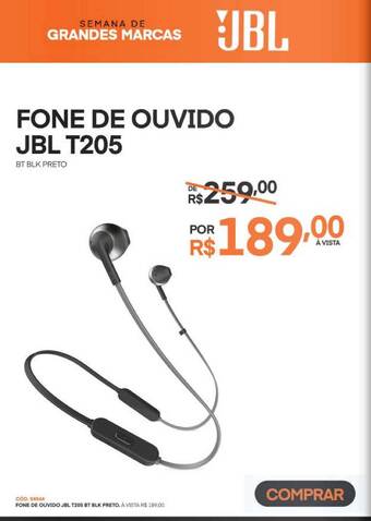 Schumann Fone De Ouvido Jbl T205 oferta