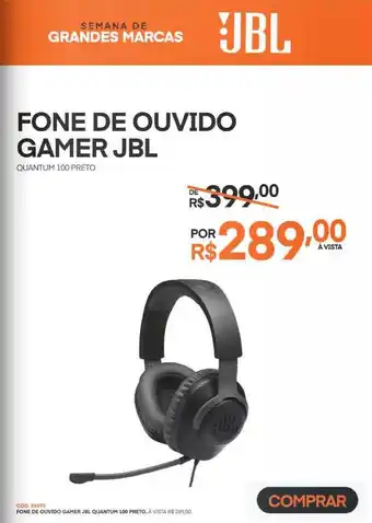 Schumann Fone De Ouvido Gamer Jbl Quantum 100 Preto oferta