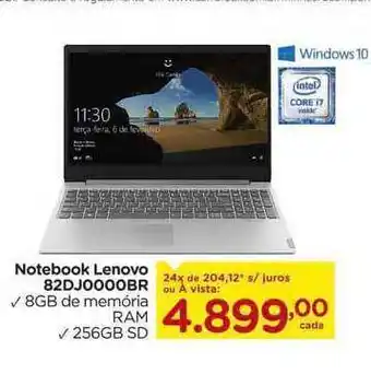 Carrefour Notebook Lenovo 82dj0000br oferta