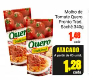 Barbosa Supermercados Molho de Tomate Quero Pronto Trad. Sache 340g oferta