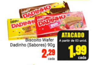 Biscoito Wafer Dadinho (sabores) 90g